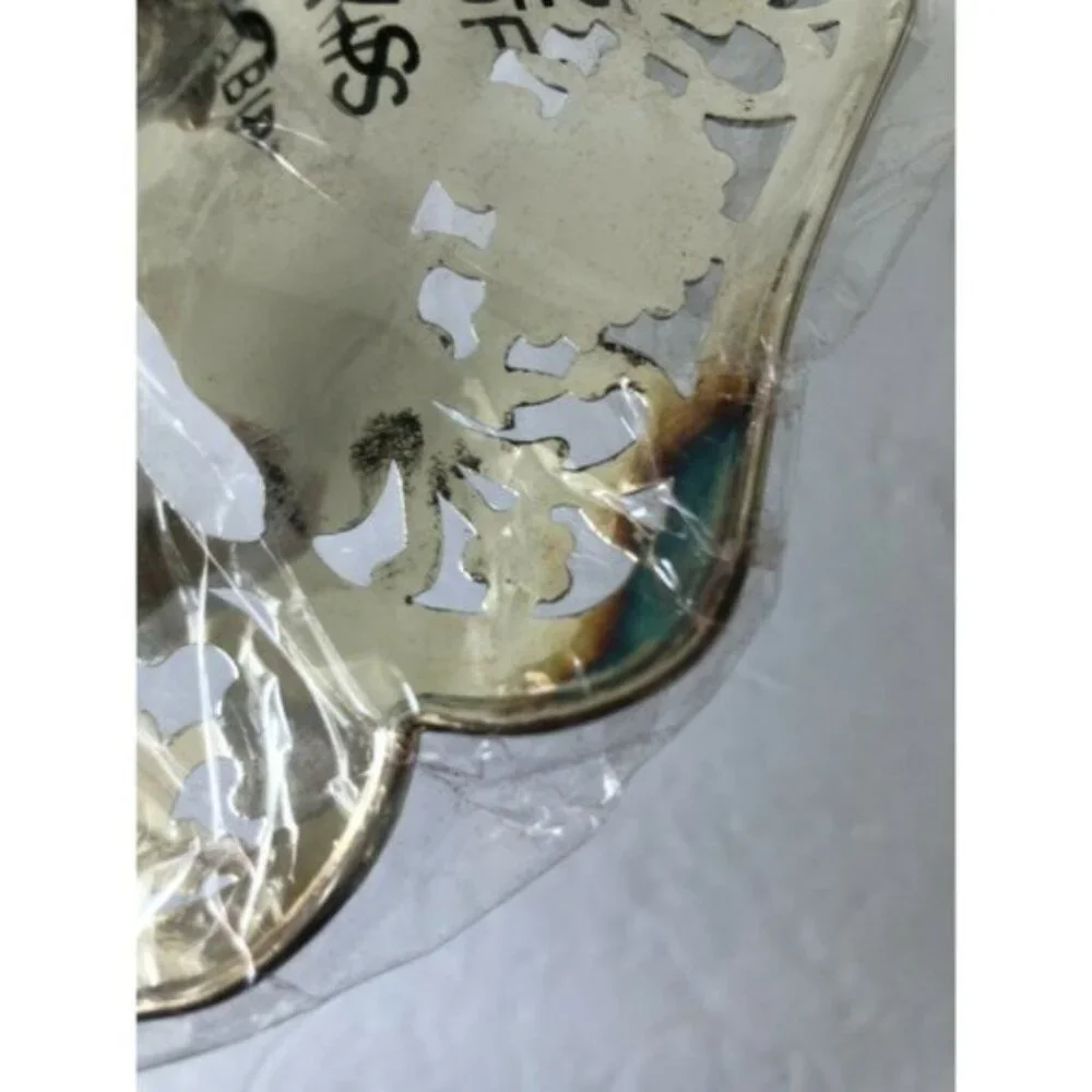 Silver plated Footed Bowl Dish Lace Embossed on Edge, Middle and Foot New